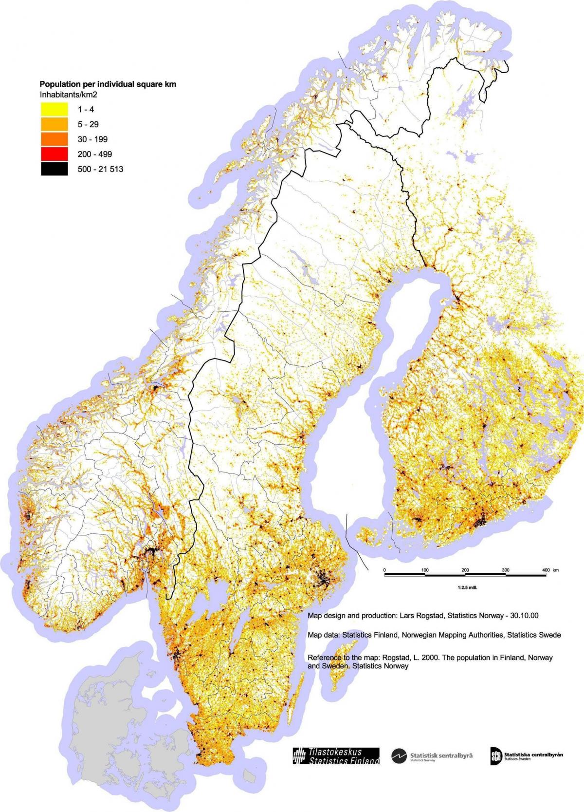 Mapa de densidad de Noruega